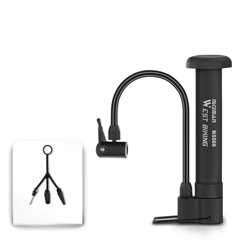 

For Air Pump Balloon Tire Inflator Schrader Valve Floor Pump Cycling Accesories WEST BIKING MTB Bicycle Pump 80 PSI Bike Manual