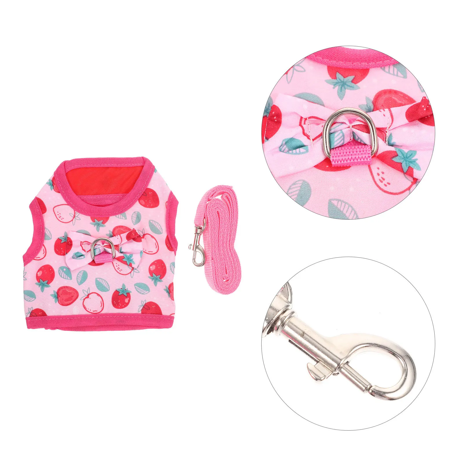 

1Set Pet Harness and Leash Set Rabbit Clothes Decorative Small Pets Adjustable Comfortable Traction Rope for Outdoor Walking