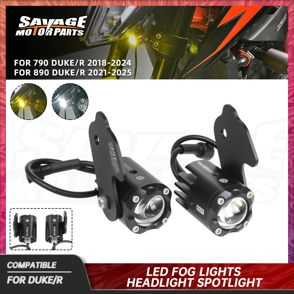 790 Motorcycle Auxiliary Lights LED Spot Driving Fog Lights For 790 890 Duke/R 2018-2025 Headlight Spotlight LED Fog Lamps