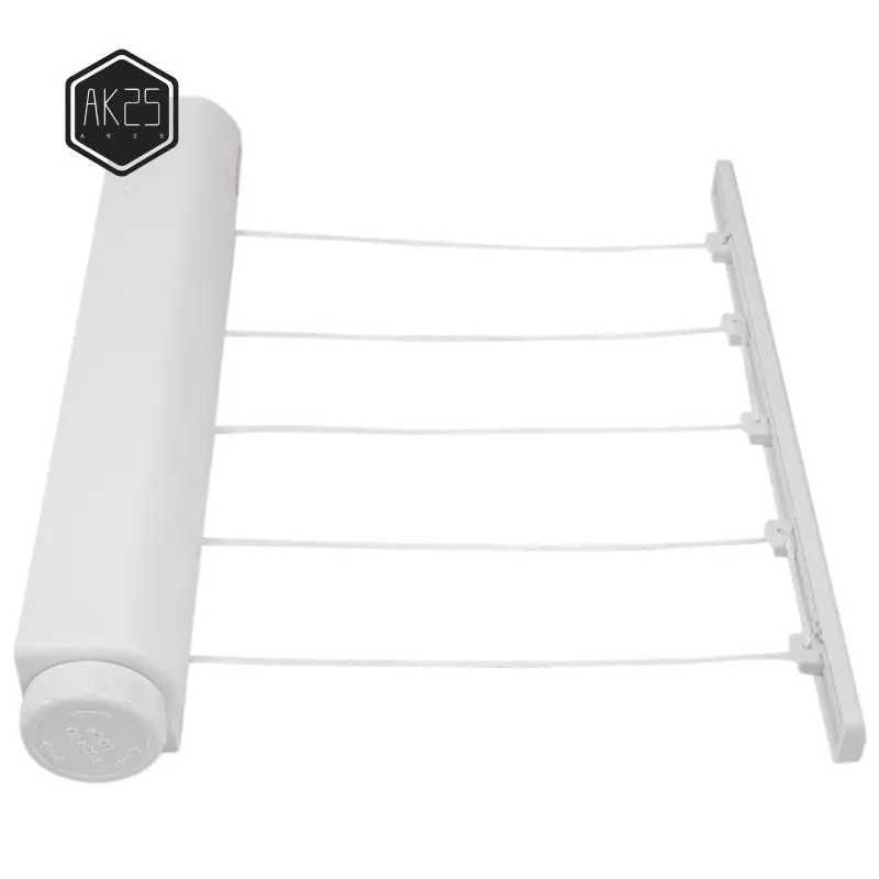 

AK25-Retractable Clothesline Telescopic Indoor Outdoor Wall Mounted Clothes Dryer Line Drying Rope Hanger