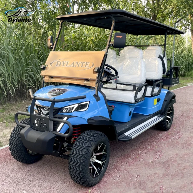 Newest Design Off-Road Golf Cart Original 6 Seats Folding Windshield 72V Lithium Battery Electric Golf Cart for Rough Terrain