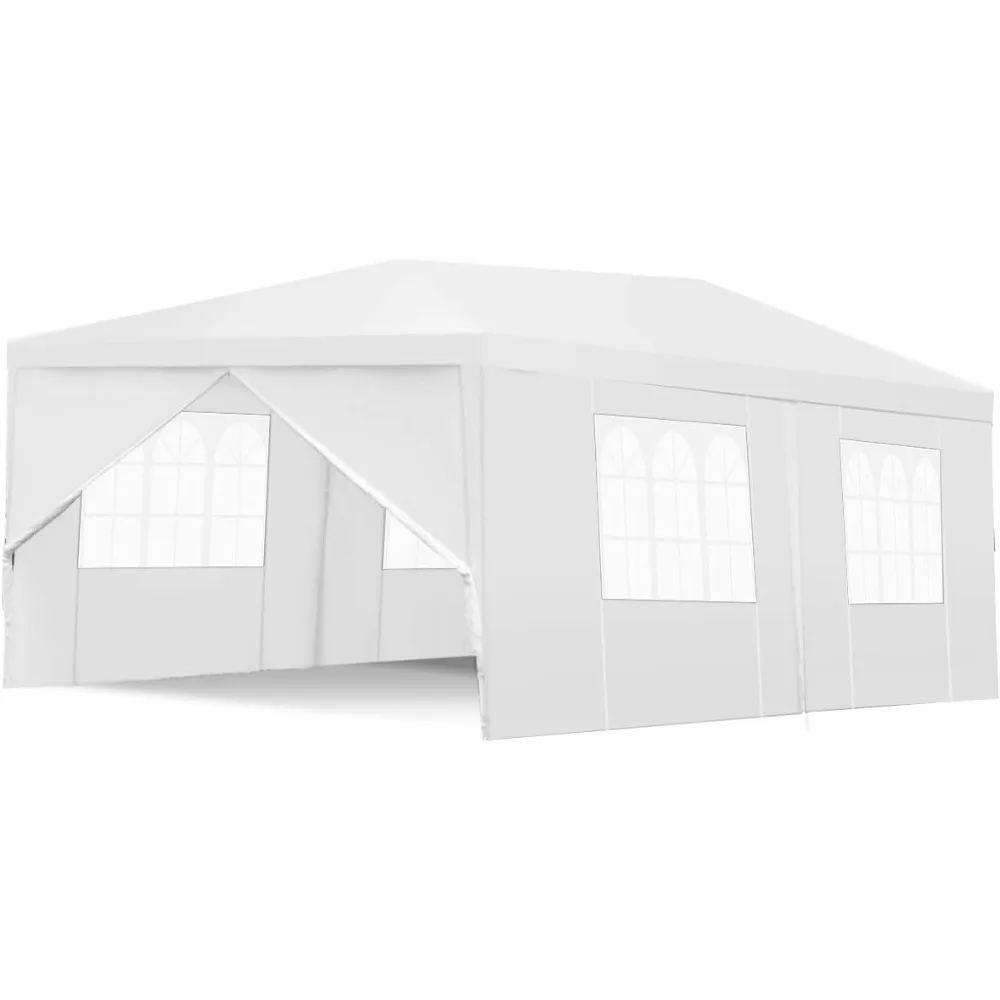 

Outdoor Tent 10x20, White Party Wedding Tent Canopy with Removable Sidewalls, Portable Canopy Shelter Tent Pavilion for