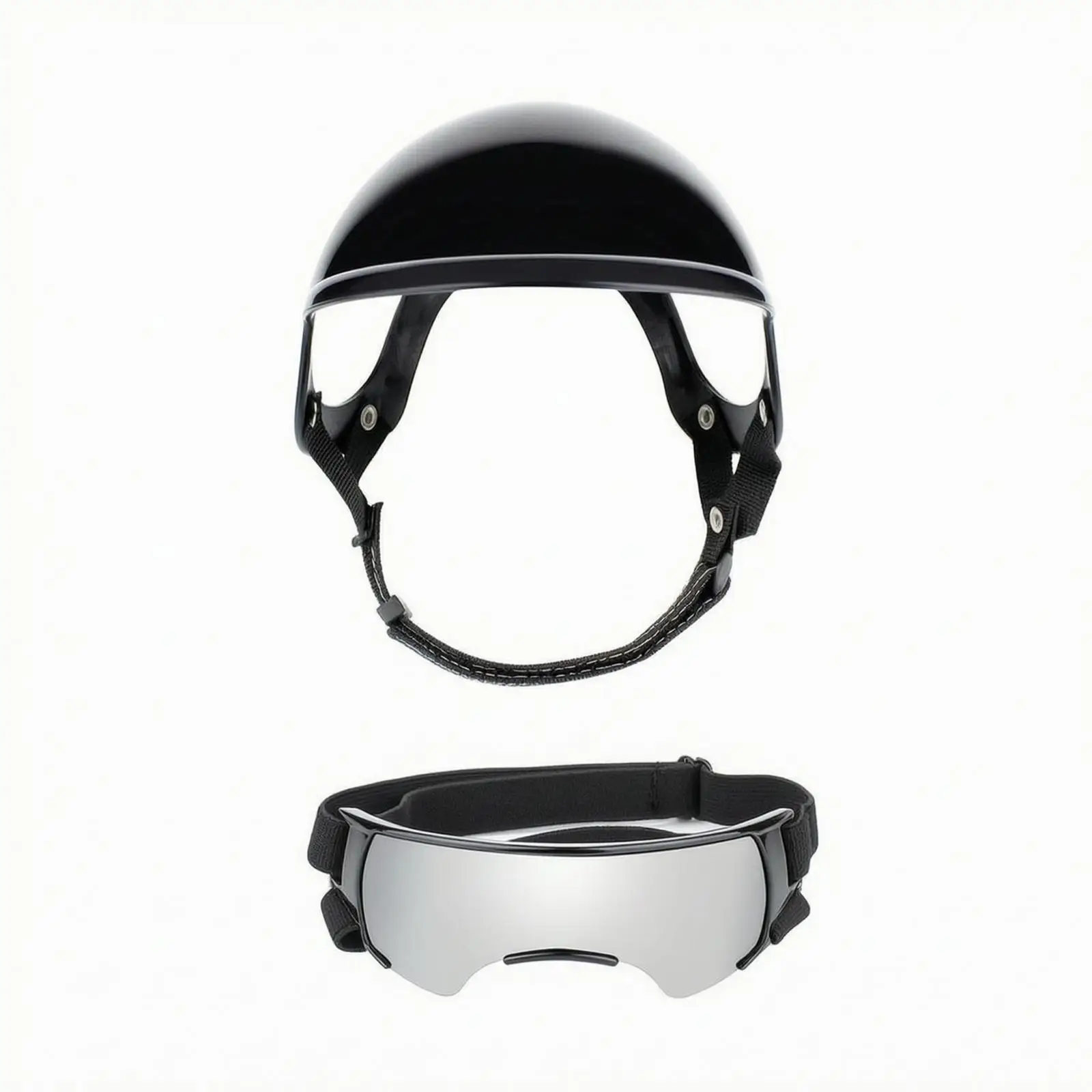 Cute Dog Helmet with Protective Goggles for Small Dogs Lightweight PP Shell Headwear Adjustable Strap for Daily Walks