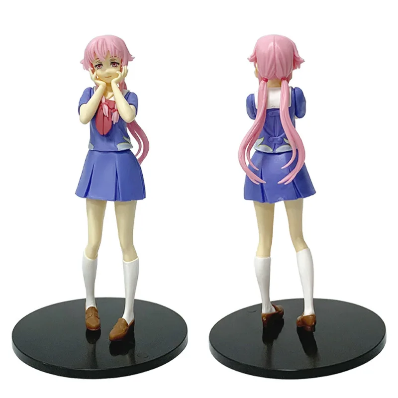 17 cm Anime Mirai Nikki Yuno Gasai Schooluniform Action Figure Anime Meisje Figuur Desktop Ornament Collectible Model Kerstcadeaus