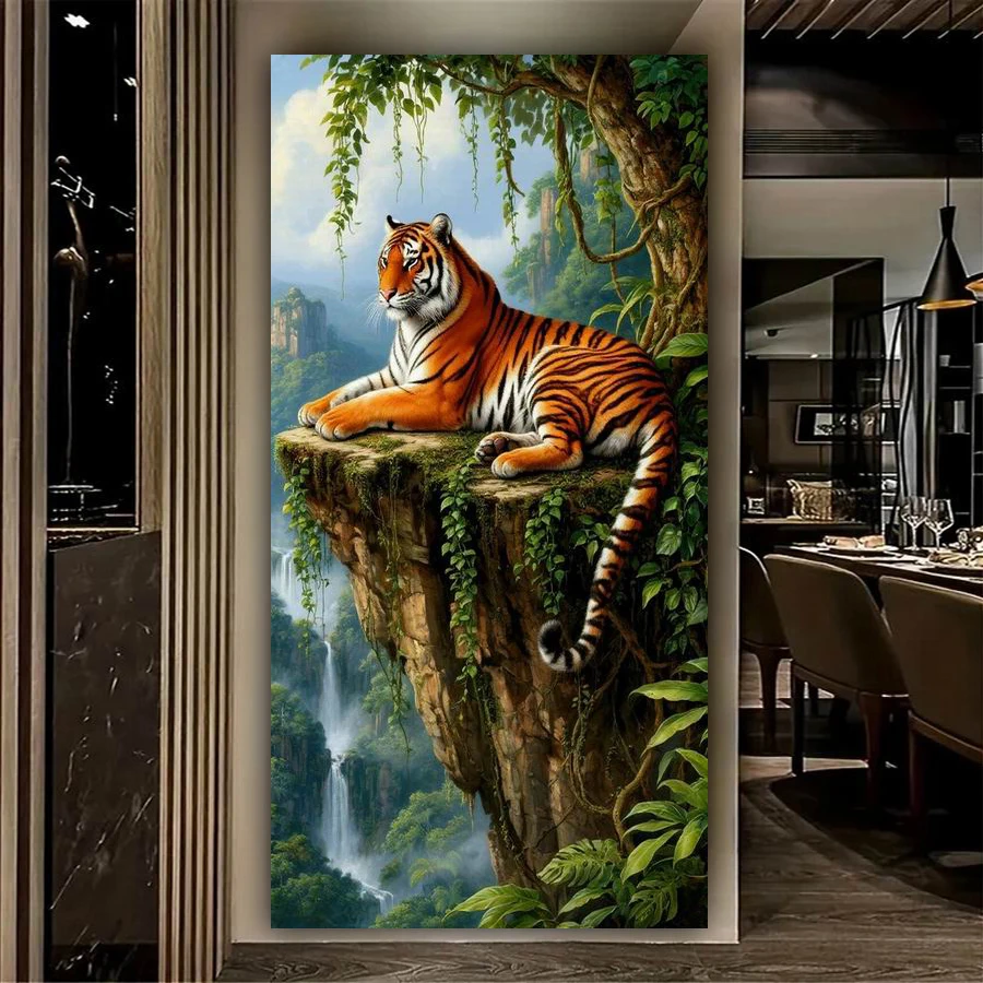 

Tiger New Arrivals Diy Diamond Arts Painting Large Size Wild Animal Big Cat Full Square Round Drill Mosaic Embroidery Picture