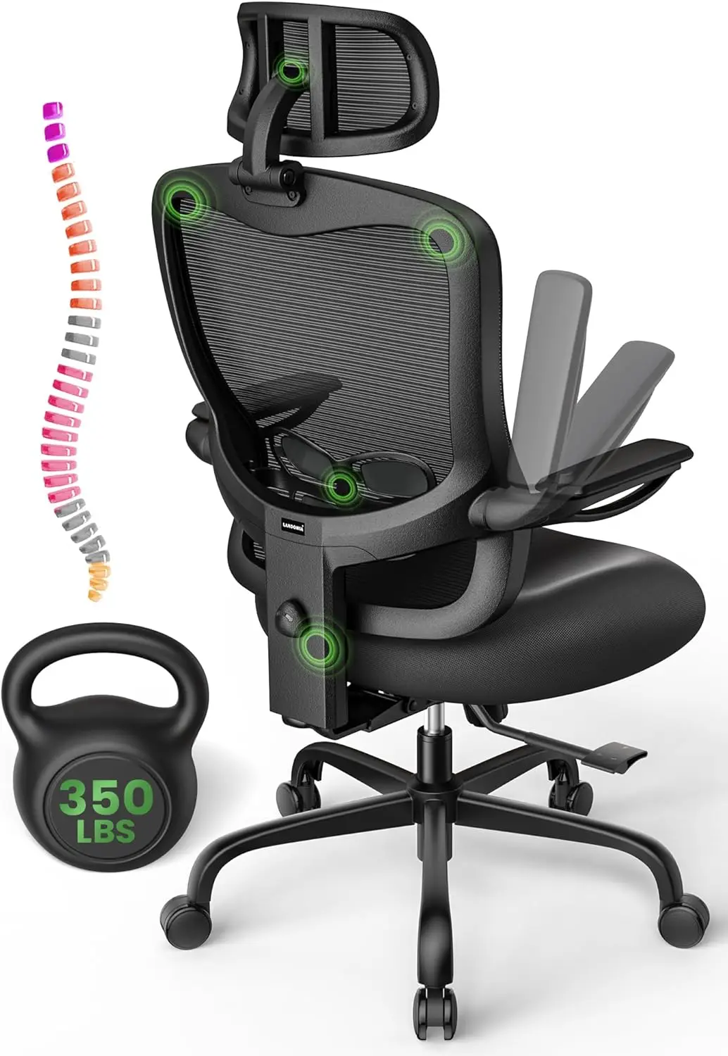 Office Chair Big and Tall - 350LBS Capacity, 6'5