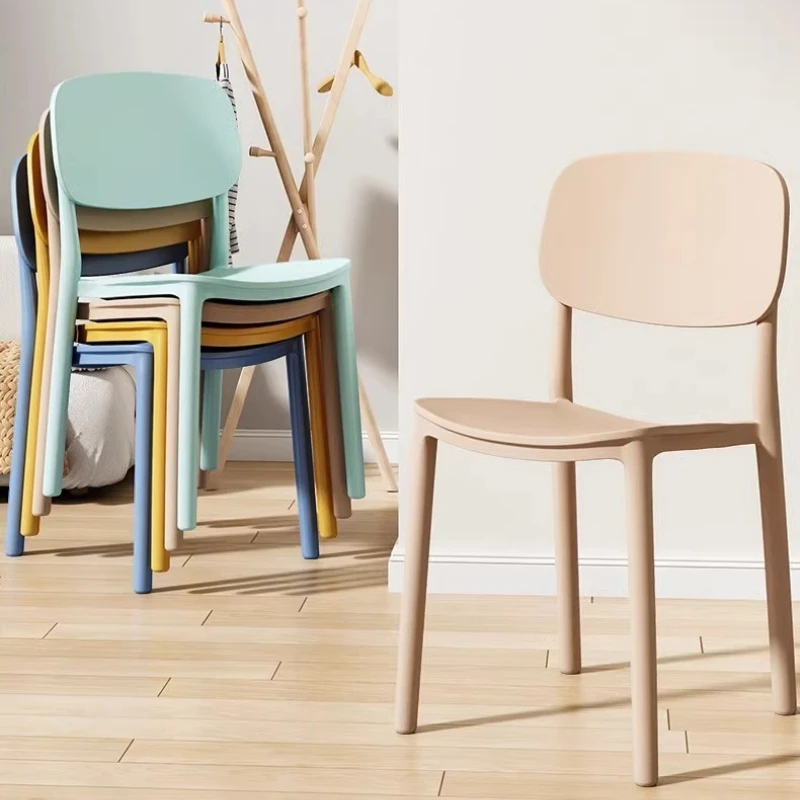 

Nordic Thickened Plastic Dining Chair Modern Minimalist Home Cream High End Kitchen Chair Comfortable Long Sit Easy Chairs
