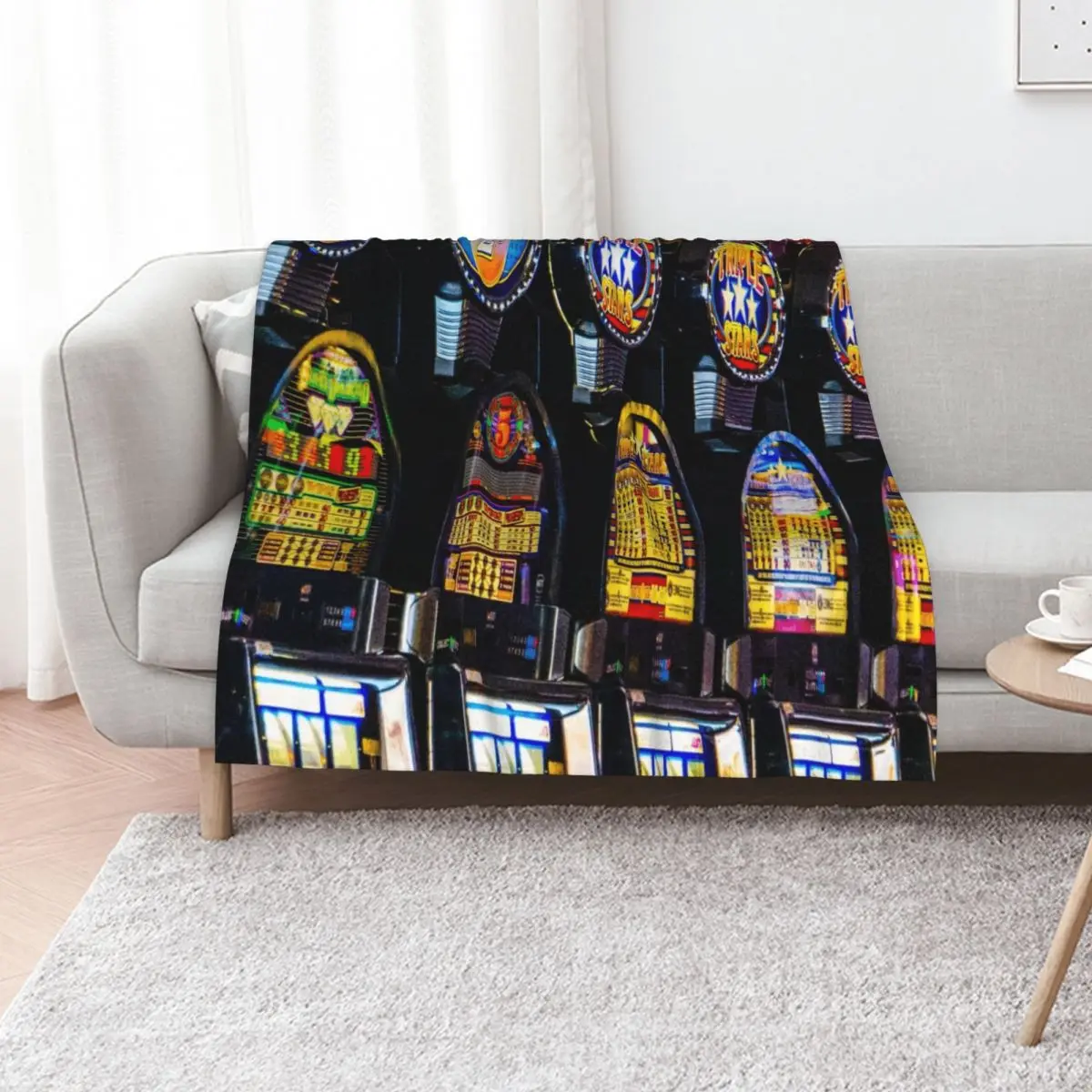 Row of Slot Machines Throw Blanket Winter beds Bed Fashionable christmas decoration manga halloween Moving Blankets