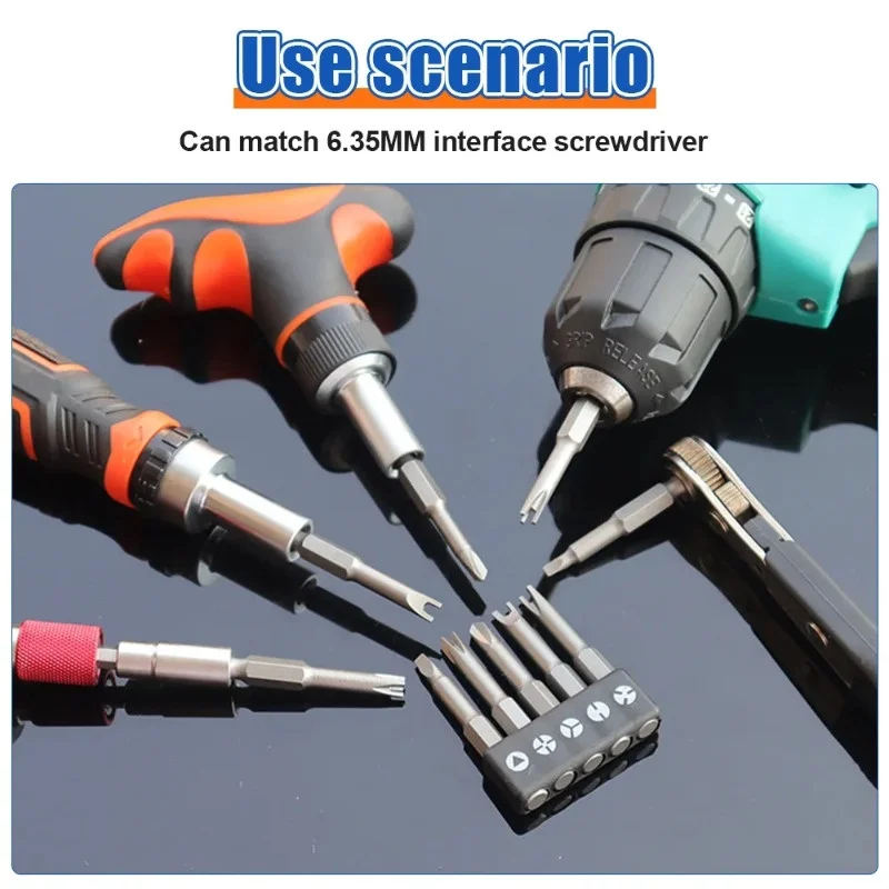 7pcs Precision Y U Shaped Triangle Screwdriver Magnetic Bit 1/4\