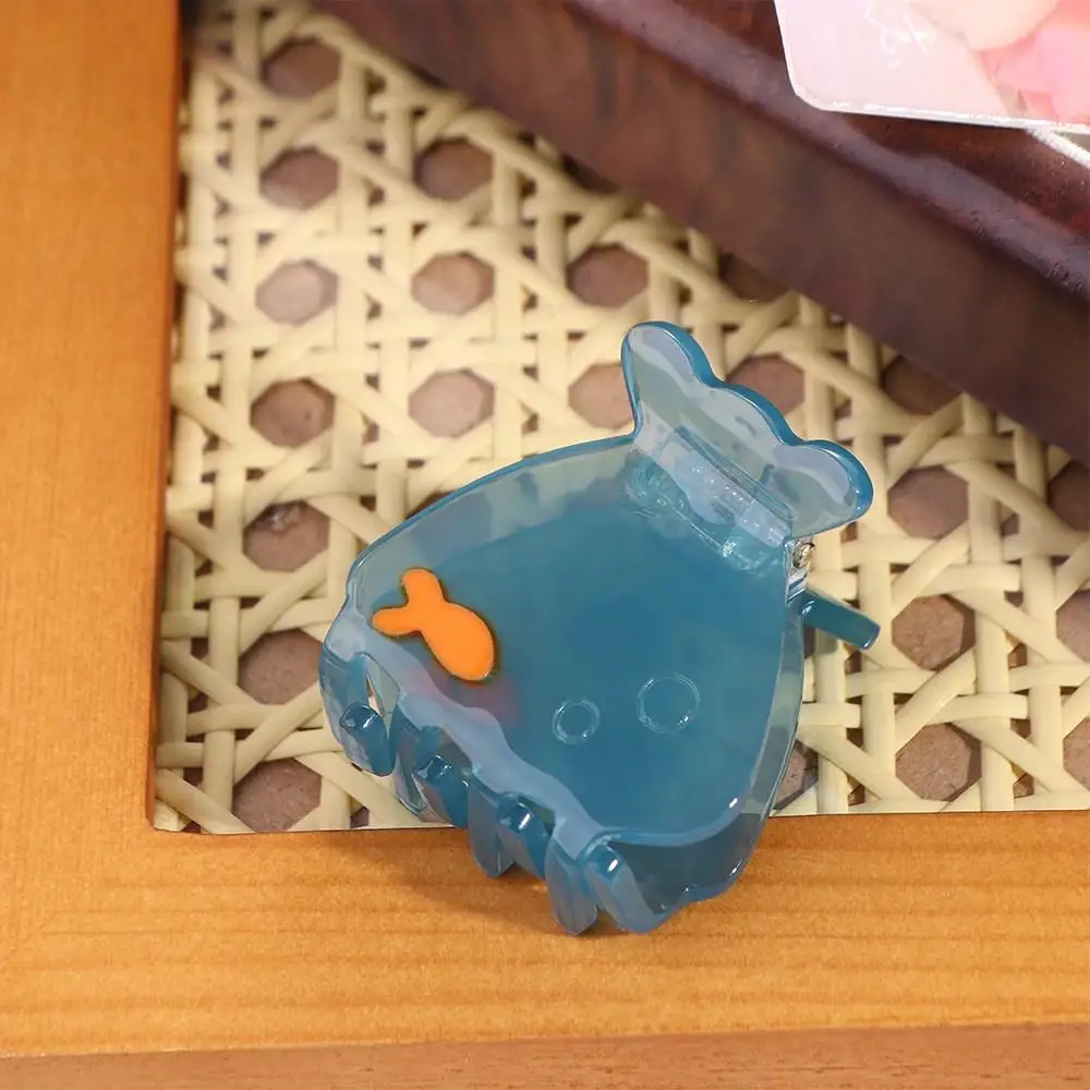 

Элегантный ацетатный коготь из рыбьей шерсти, маленький ацетатный коготь для волос, прозрачная заколка для волос в корейском стиле с животными для женщин/девочек