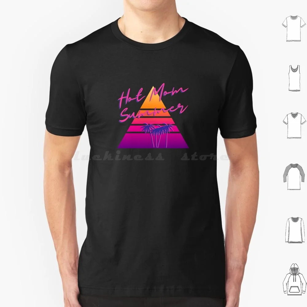 Hot Mom Summer T Shirt Big Size 100% Cotton Gleaminggiant Summer Mom Mom Summer Retro Palm Tree Retro Mom Retro Summer Retro