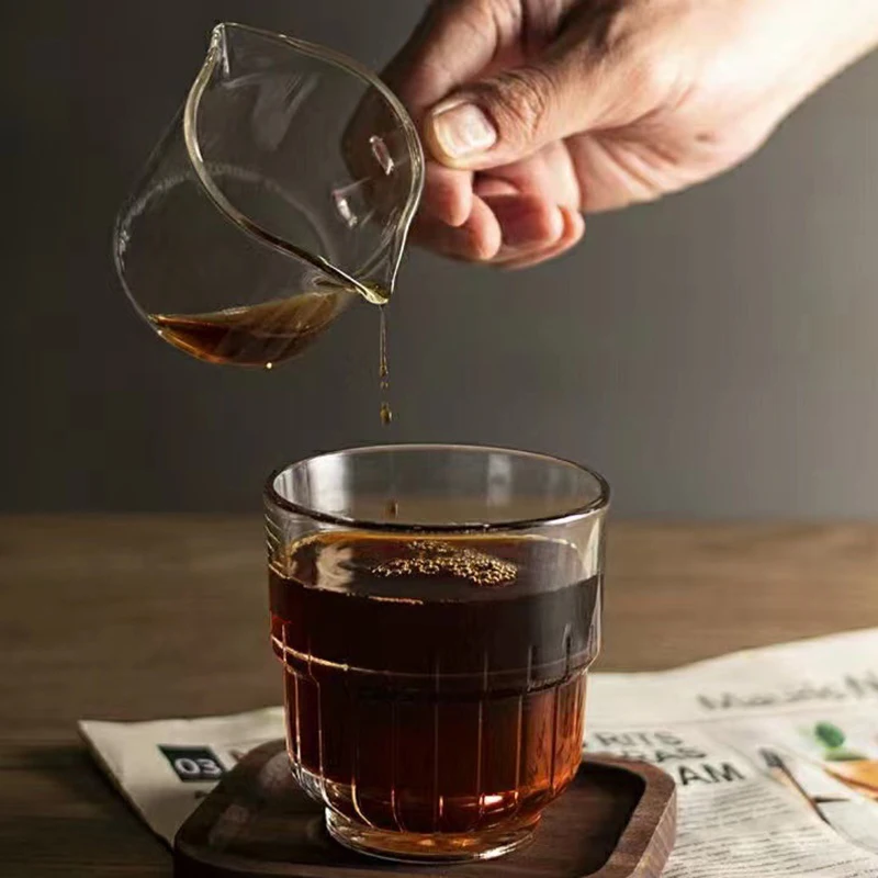 Coffeeware Glass 175ml/250ml/350ml Vertical Stripes Beverage Cup Fashionable Juice Cup Household Kitchen Accessories Coffee Cups