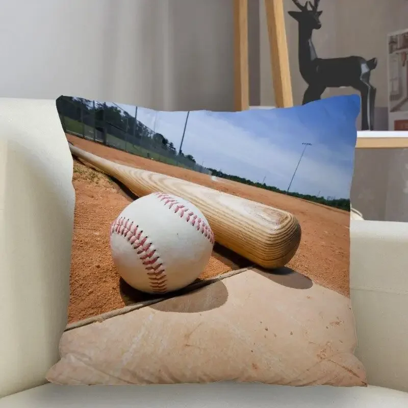 45x45cm Baseball Pillowcase Square Pillowcase Box Zipper Polyester Pillowcase