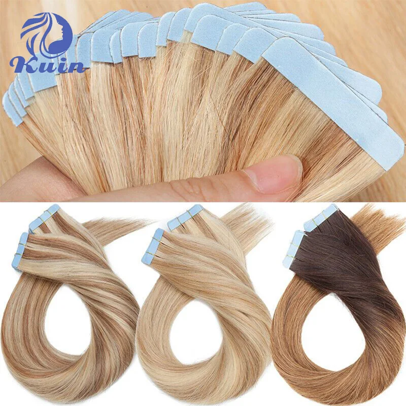 Straight Tape In Hair Extensions Double Sided Adhesive Human Hair 2.5g/pc 20pcs/pack Tape In Hair Natural Seamless Skin Weft