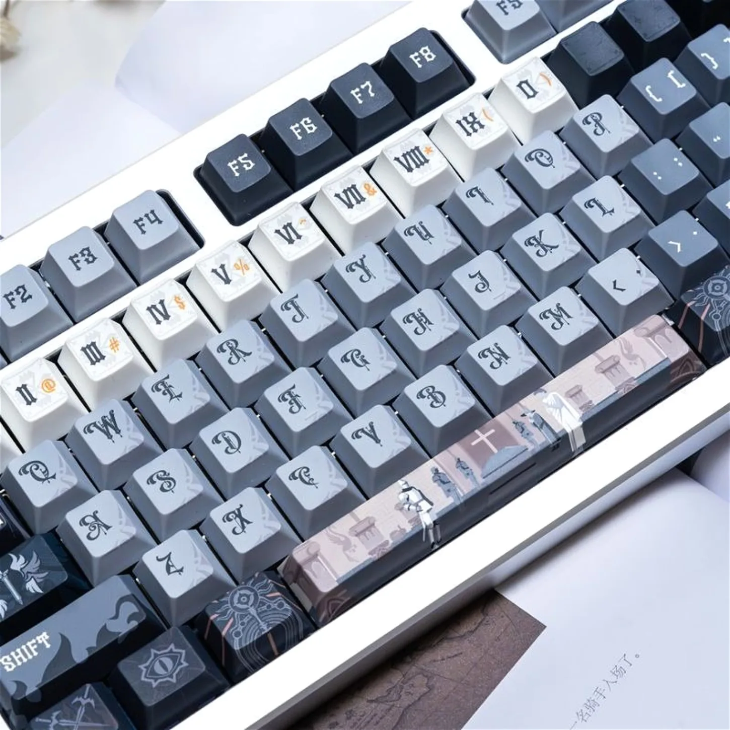 Medieval Astrology Theme 134 Keys PBT Keycaps Cherry Profile for 60/61/68/87/96/98/108 Mechanical Keyboard