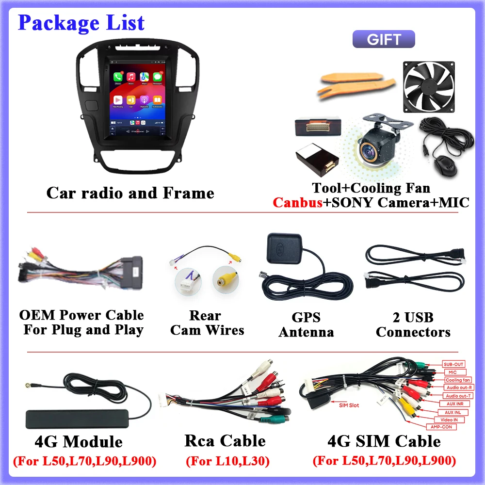 9.7 inch Android 15 Car Radio For Opel Insignia Buick Regal 2009 -2013 Multimedia Stereo NO 2Din Vertical Screen Carplay 4G WIFI - view 4