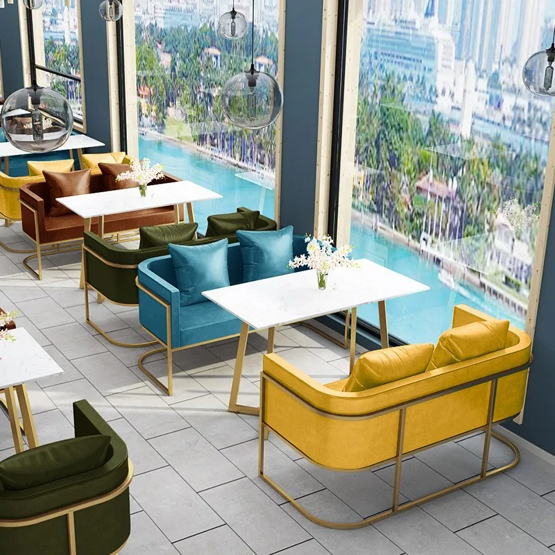 Italian Luxury Commercial Restaurant Furniture Clear Music Western Bar Coffee Milk Tea Shop Table Chair for Leisure Dining
