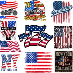 Oeteldonk American Flag Patches on Clothes Motorcycle Biker Patches Iron-on Transfers for Clothing Thermal Stikcers for Clothes