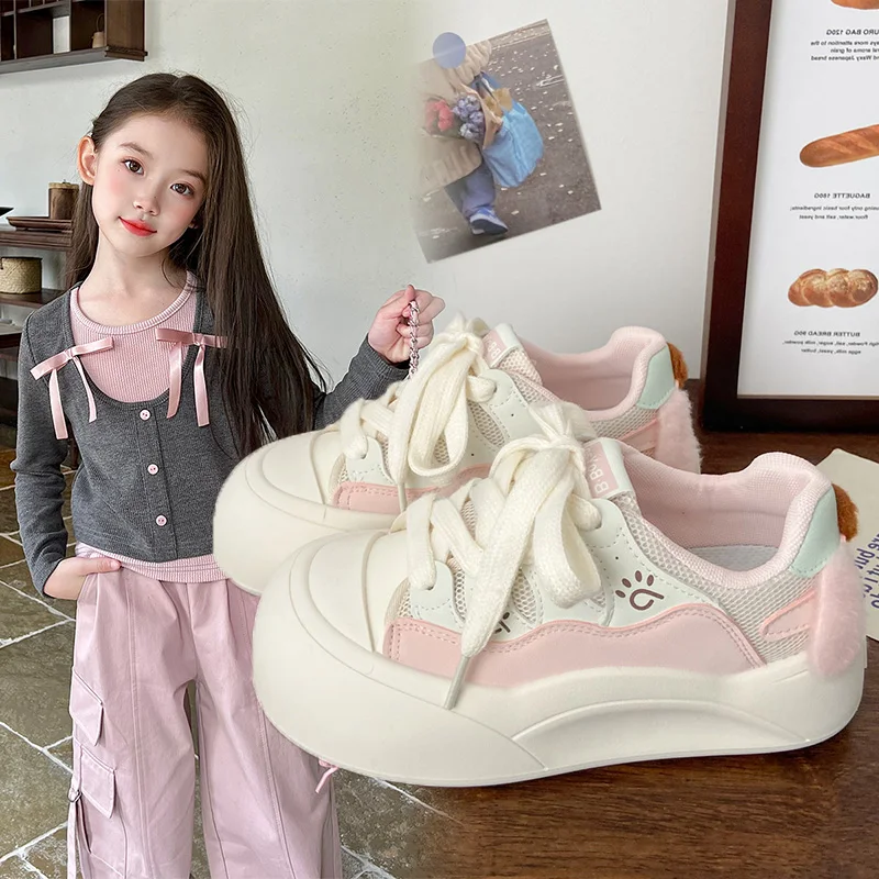 

Детская повседневная обувь для девочек, весна-осень 2026, новая модная нескользящая универсальная обувь принцессы в корейском стиле с мягкой подошвой