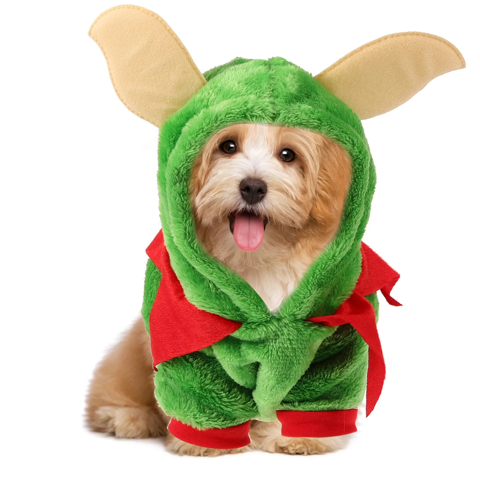 

Pet Christmas Elf Clothes Adorable Holiday Dog Dress Puppy Clothing Flannel Funny Reindeer Costume