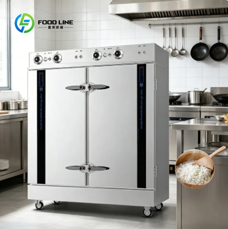 Commercial Steam Cabinet Steamer Machine with Stainless Steel Multi-Shelves, Adjustable Timer  for Restaurants & Catering