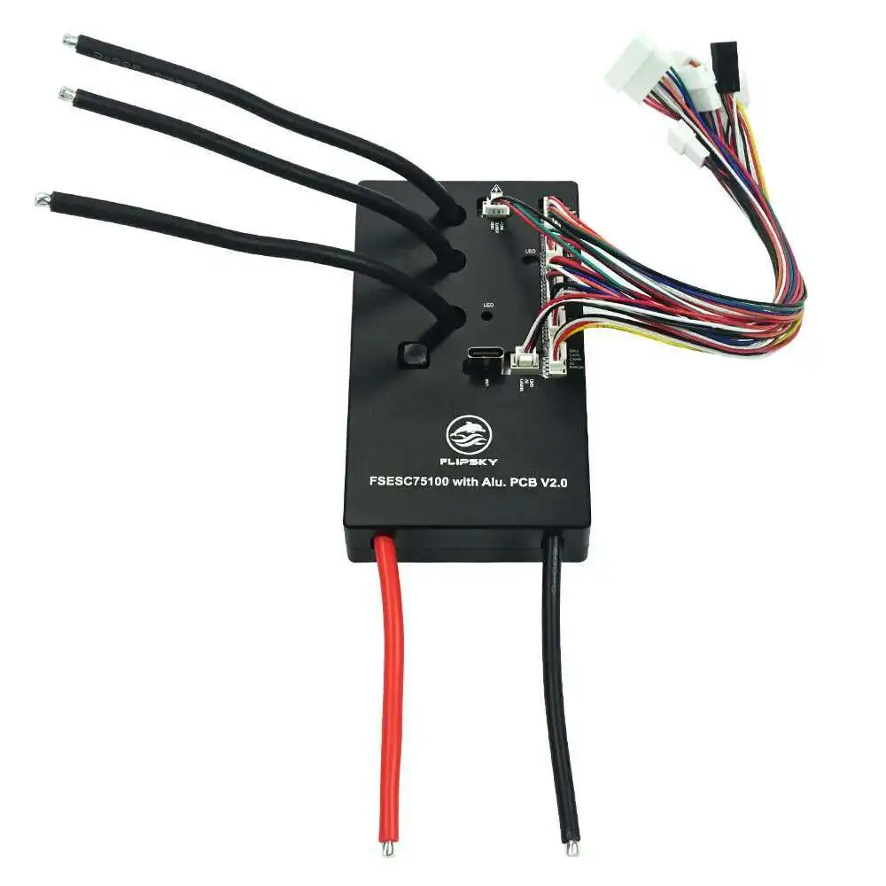 Flipsky 75100 V2.0 con PCB de aluminio con botón de interruptor de llave de encendido basado en VESC para monopatín eléctrico/Scooter/Ebike