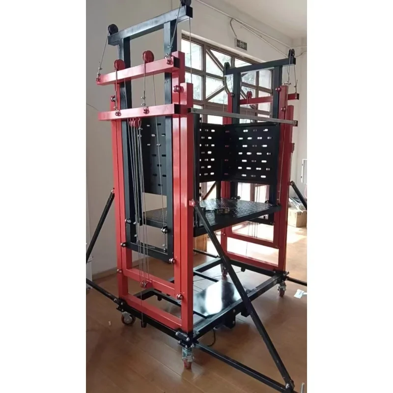 

EXW With Guardrails 500kg Electric Mobile Scaffolding Lift Platform Foldable Lifting Ladder Warehouse Maintenance Construction