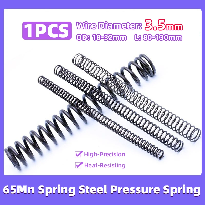 

Creamily 1PCS 65Mn Spring Steel Pressure Spring Return Springs Wire Diameter 3.5mm Outer Diameter 18mm-32mm Length 80-130mm