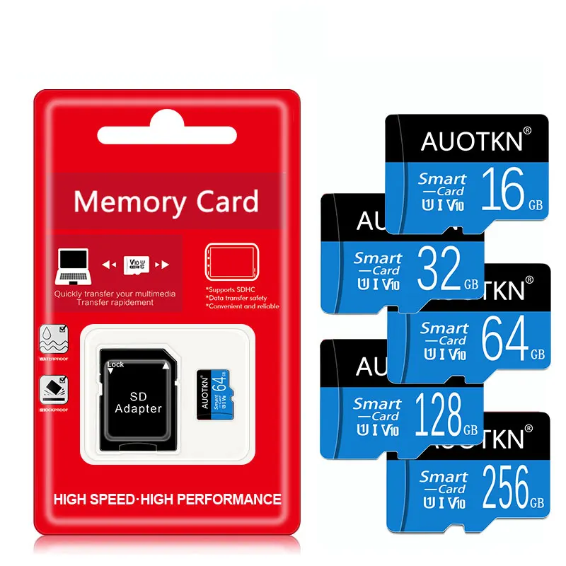 Tarjeta de memoria de 256GB, Micro tarjeta Full HD con adaptador, tarjetas SD Flash de alta velocidad, tarjeta TF de 8Gb, 16Gb, 32GB para teléfonos inteligentes y tabletas