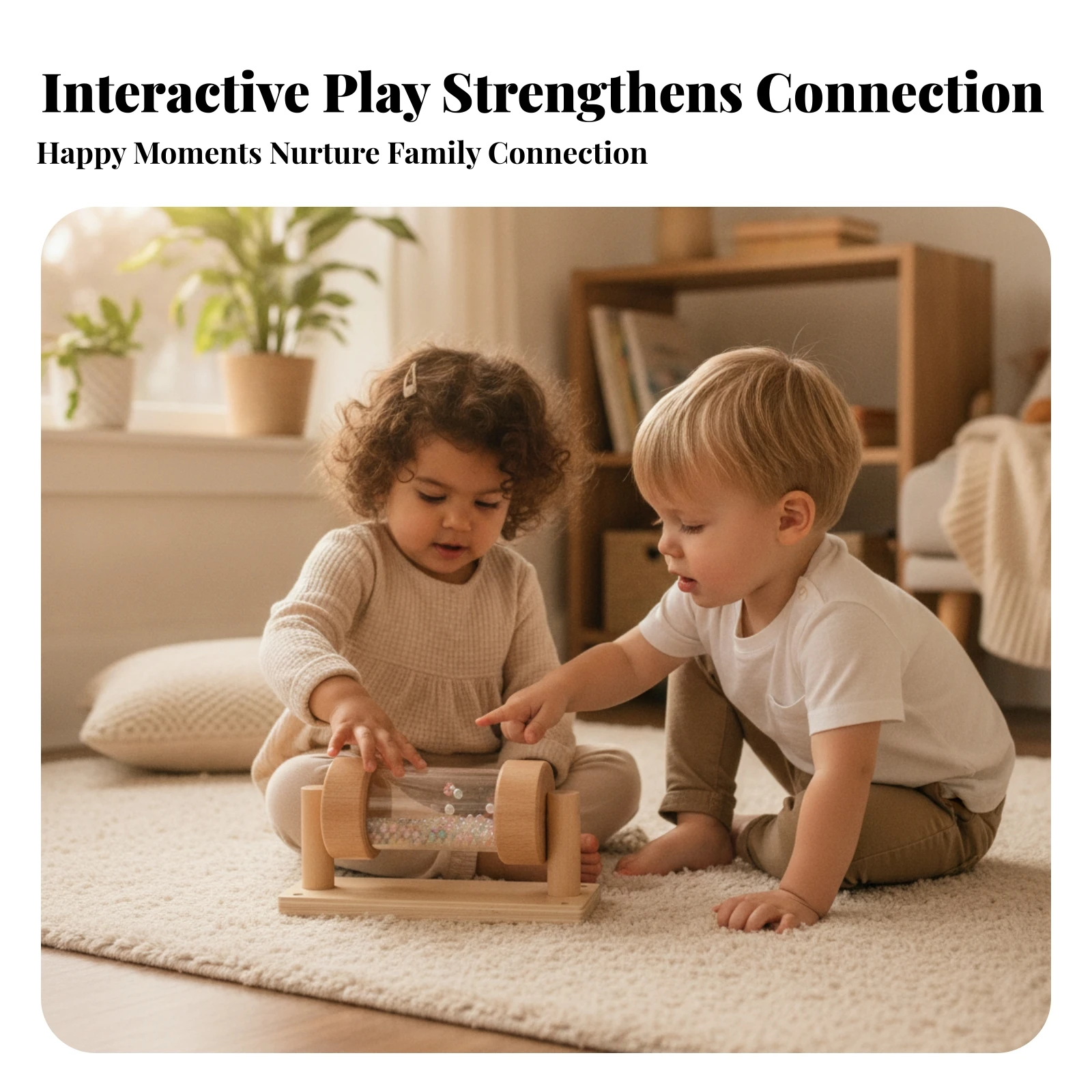 Sensory Rain Tube Visual Tracking Wooden Rain Stick Toy Bead Sound Tube Multicolored Beads Rainmaker Toy Tabletop for Babies