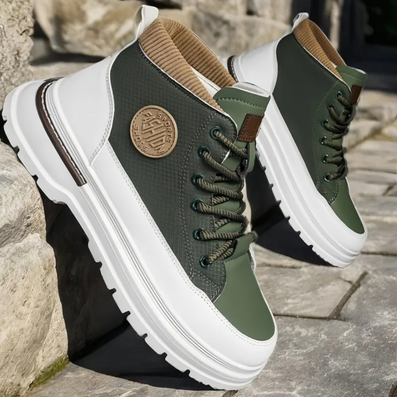 

Men Shoes Breathable Tooling Shoes High Quality Outdoor Casual High-top Men Shoes Fad Versatile Non-slip Sneakers Zapatos Hombre