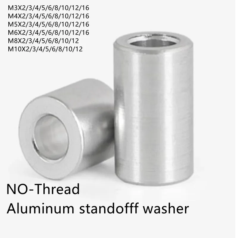 Aluminium-Unter leg scheibe m3 m4 m5 m6 m8 m10 Höhe 2mm bis 30mm Abstand halter für Aluminium buchsen dichtung ohne Gewinde – Detail 2