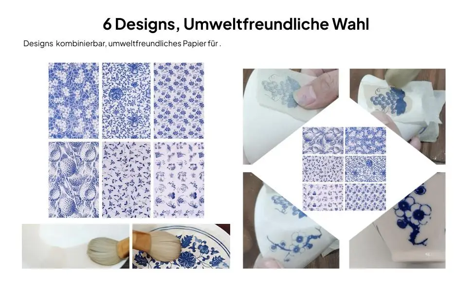 Blue Underglaze Decal Paper Art Ceramic Sticker for Pottery Tools Ceramic Making DIY Accessories Supplies