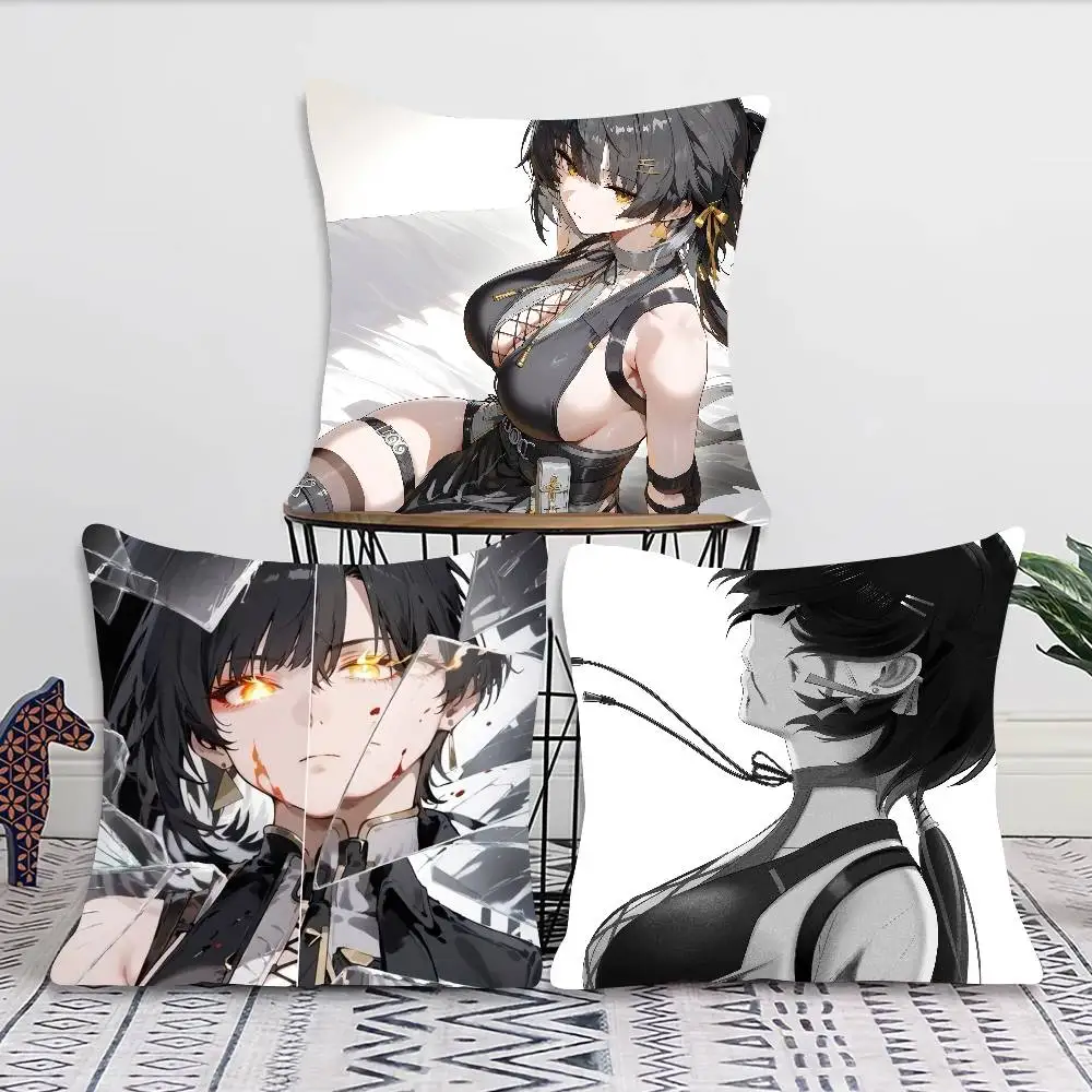 Rover Anime Game W-Wuthering Waves Pillow Case Fashion Square Pillowcase Bedroom Sofa Room Ins Decoration Leisure