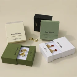 Set of 50 9×9 cm Jewelry Boxes with Foil Stamping Logo, Personalized Carton Small Packaging Boxes Customizable Logo