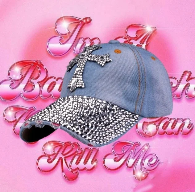 Y2K cross Rhinestone caps personalized full Diamond Cross cowboy baseball cap