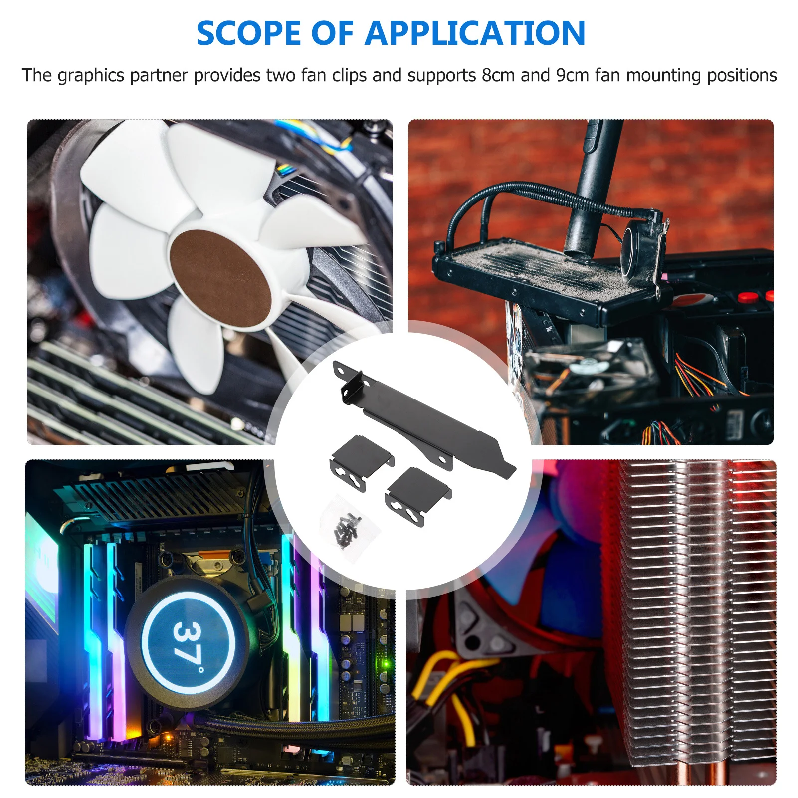 

Graphics Fan Holder Pci Slot Cover Black Effective Auxiliary Heat Dissipation Radiator Kit Supports 8Cm 9Cm Fans Powerful