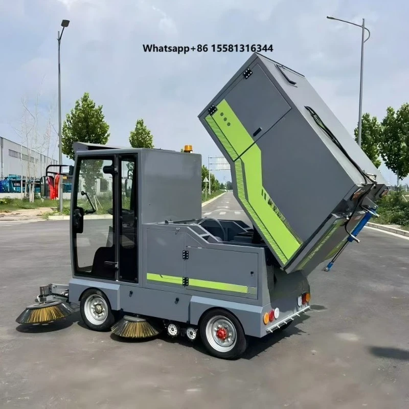 High Power Cleaning Machine Heavy Duty Ride-on Electric Vacuum Road Cleaner Street Sweeper Truck