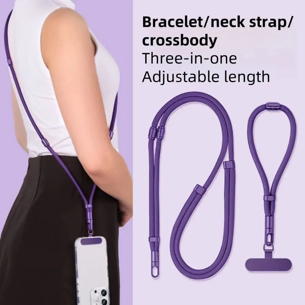 

Switchable Mobile Phone Lanyard Neck Hanging Wrist Strap Crossbody Phone Strap Adjustable Length Anti-Lost 3-in-1 Phone Chain