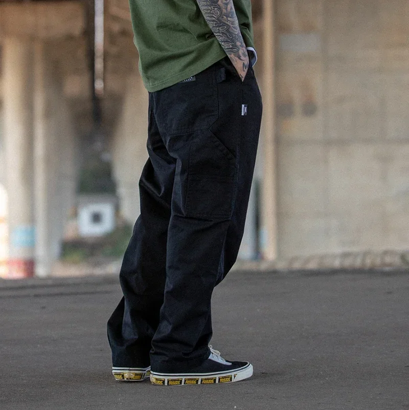 Multi-pocket Cargo Pants Men Streetwear Loose Straight Casual Baggy Pant Mens Wide Leg Canvas Trousers Work Trouser