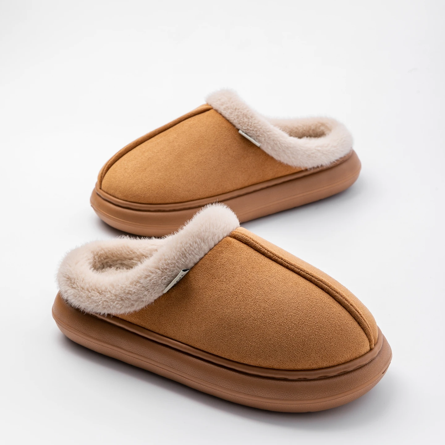 Men's Warm Non-Slip Slippers, Plush Fleece Lined Fuzzy House Shoes with Thick Sole for Indoor Home Use in Fall/Winter image 3