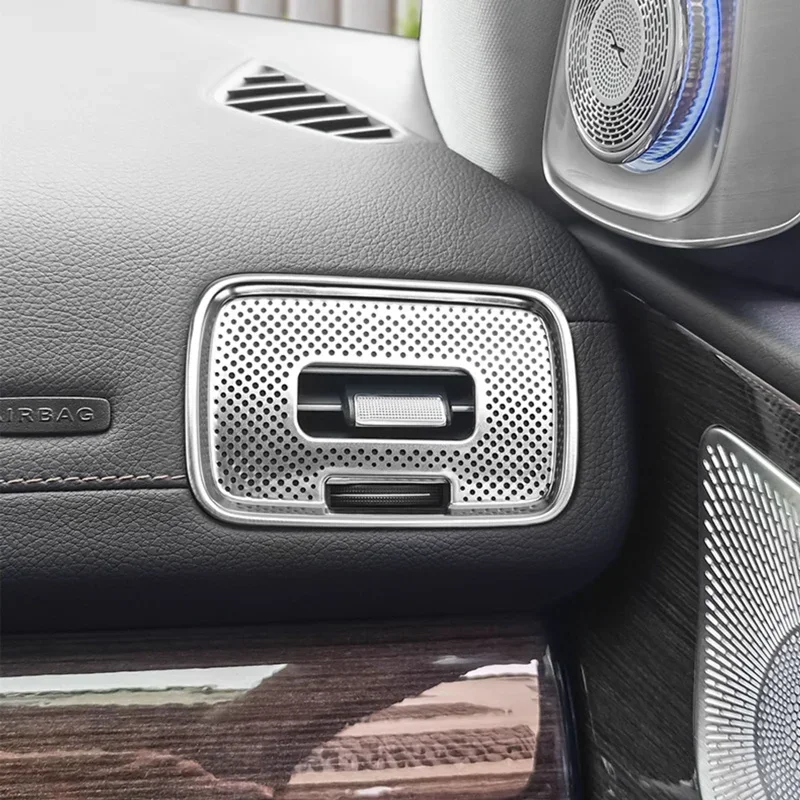 For Mercedes Benz GLE GLS Class AMG W167 V167 Coupe C167 X167 2020-26 Stainless Steel Car Central Control Air Outlet Trim Cover view 3
