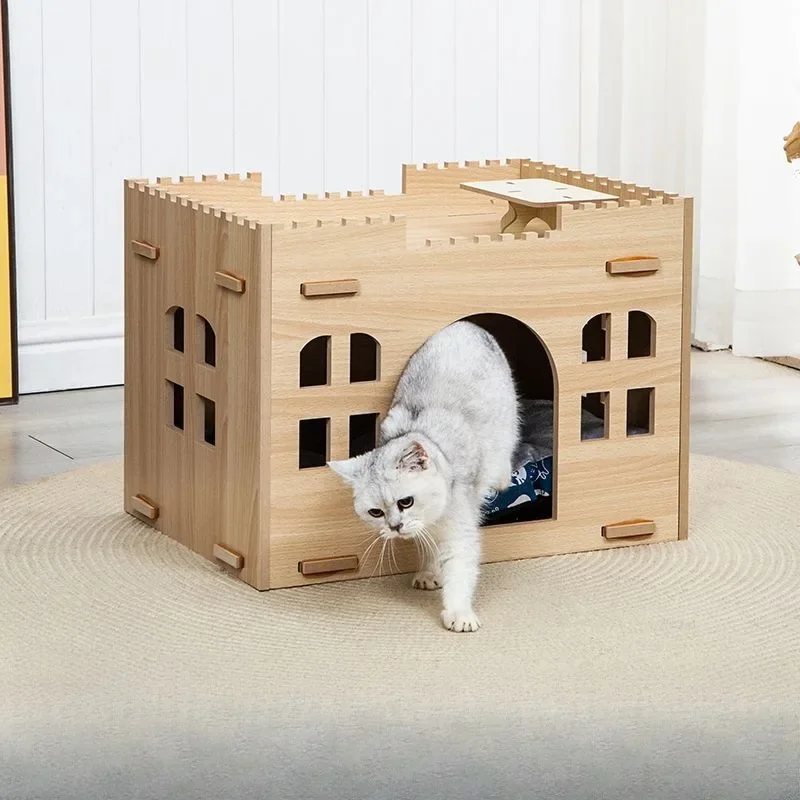 Cat Accessories Hiding House Sleeping Scratch Resistant Large Cats Bed House Indoor Stable and Safe Pet Products Supplies