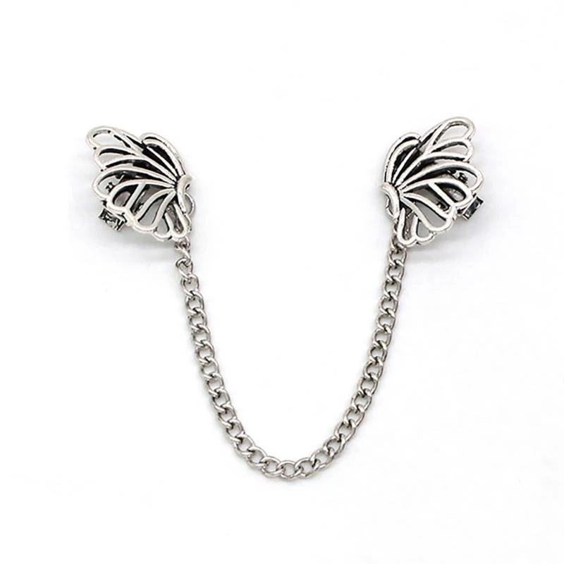 Alloy Sweater Chain Clip Fashionable Cardigan Brooch Pin Women Clothing Fastener E0BF