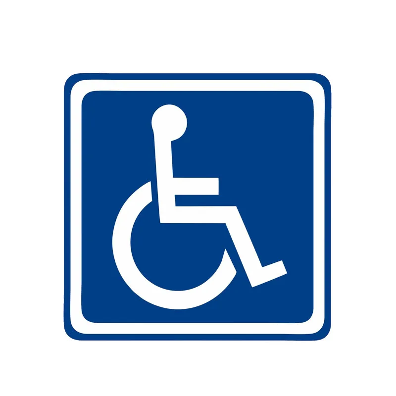 fashionable warning sign for the disabled mobile decal for parking lots and cars, waterproof vinyl sticker, 13cm*13cm