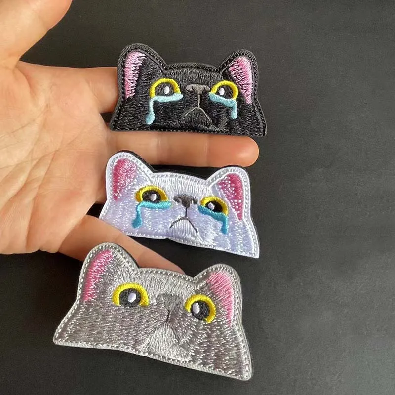 Parche táctico bordado gato con gancho y bucle para mochila - imagen 2