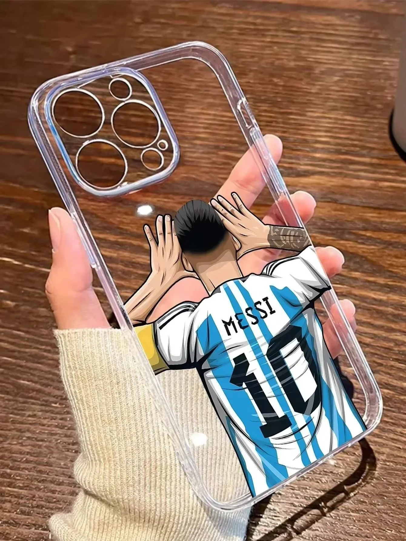 Heißes beliebtes Nr. 10 Messi-Fußball-Handyhülle für iPhone 16 15 14 13 12 11 Mini Pro Max X XR XS Plus Transparente weiche TPU-Abdeckung