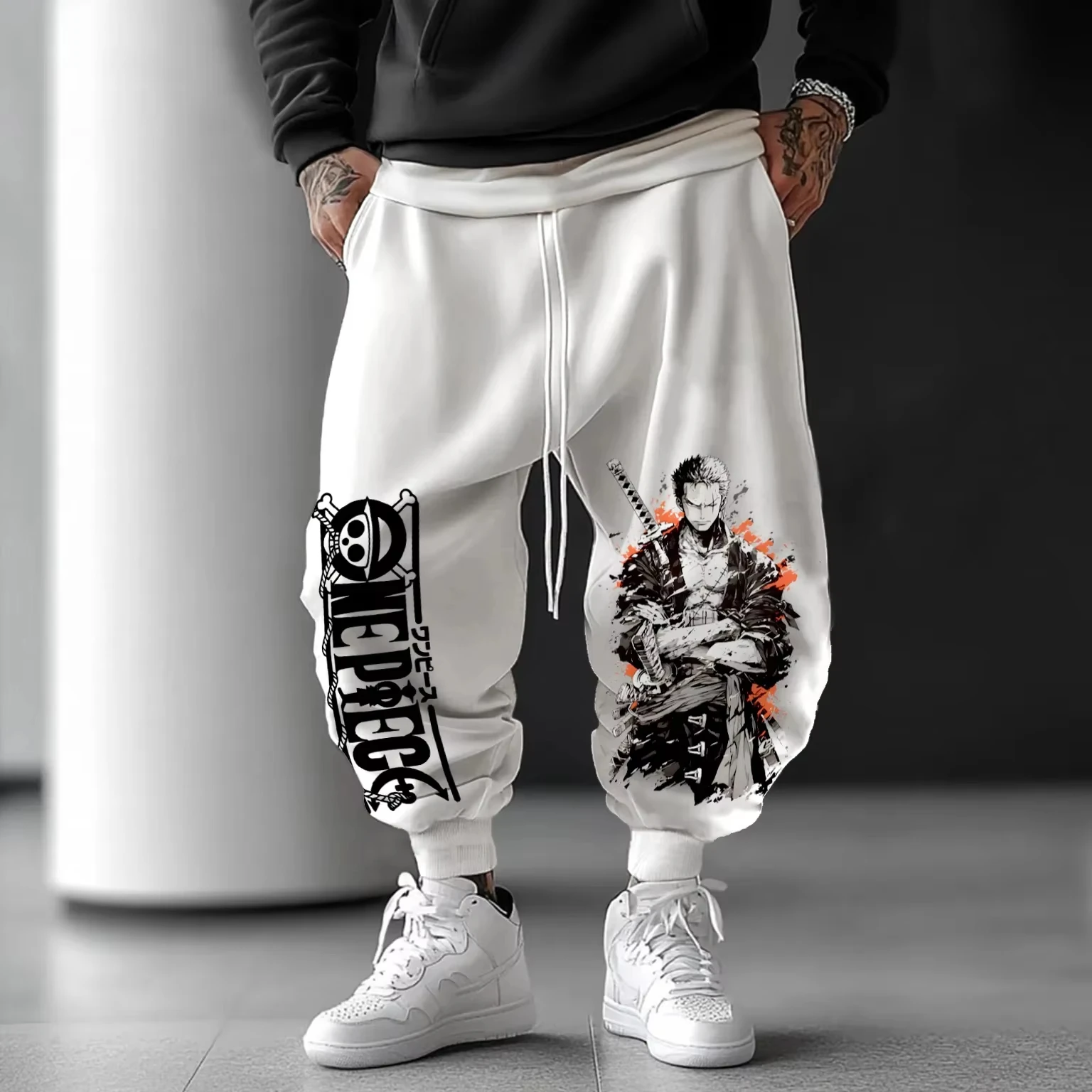 

The Latest ONE PIECE Animation Peripheral Pure Cotton Loose Trend Trousers Autumn Men's and Women's Hip-hop Sports Leggings