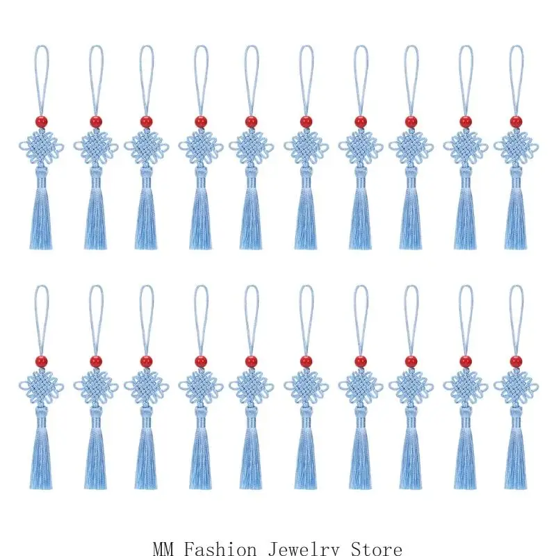 Sewing Trim Drop Hangings, 20 Piece Chinese Interlaced Craft Set for Handmade Wrapping, Display Use and Finishing D0UB