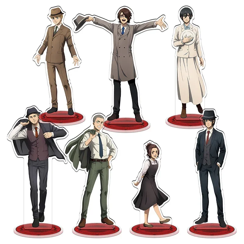 Attack on Titan Acrylic Stand Shingeki No Kyojin Season 3 Levi Eren Mikasa Armin Krista Model Doll Figure Toy for Desktop Decor